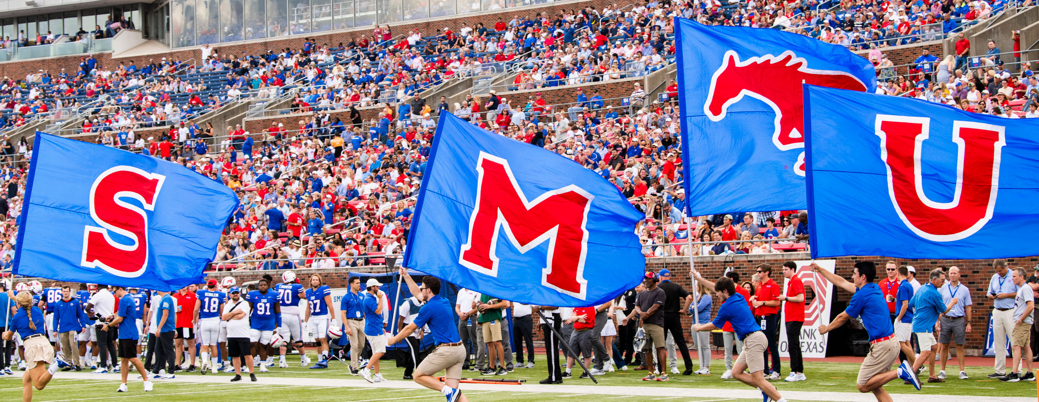 SMU banners at the game