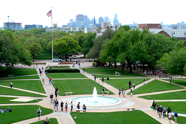 Campus with the Dallas skyline
