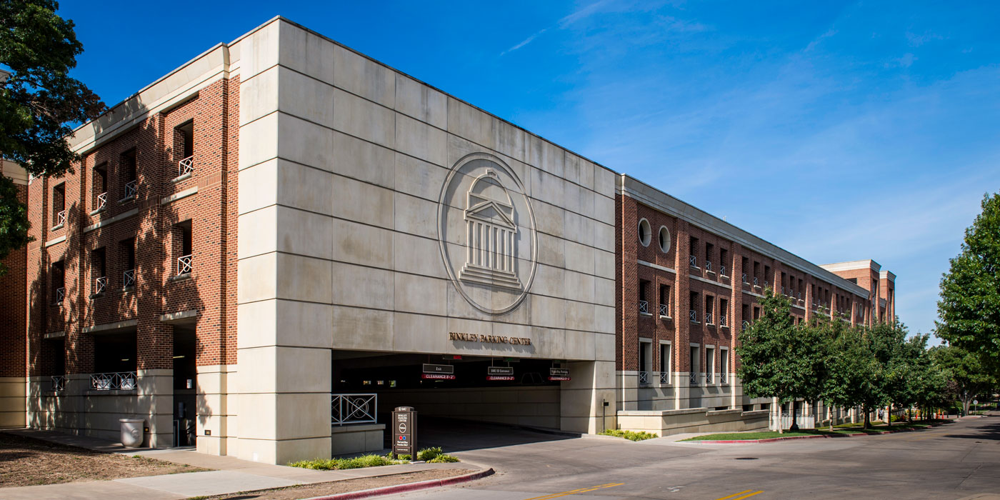 photo of the exterior of the Binkley Parking Center