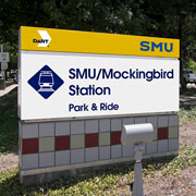 SMU/Mockingbird Station DART sign