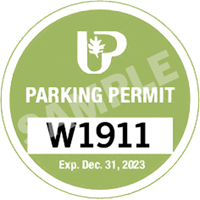 University Park residential-only parking sticker sample