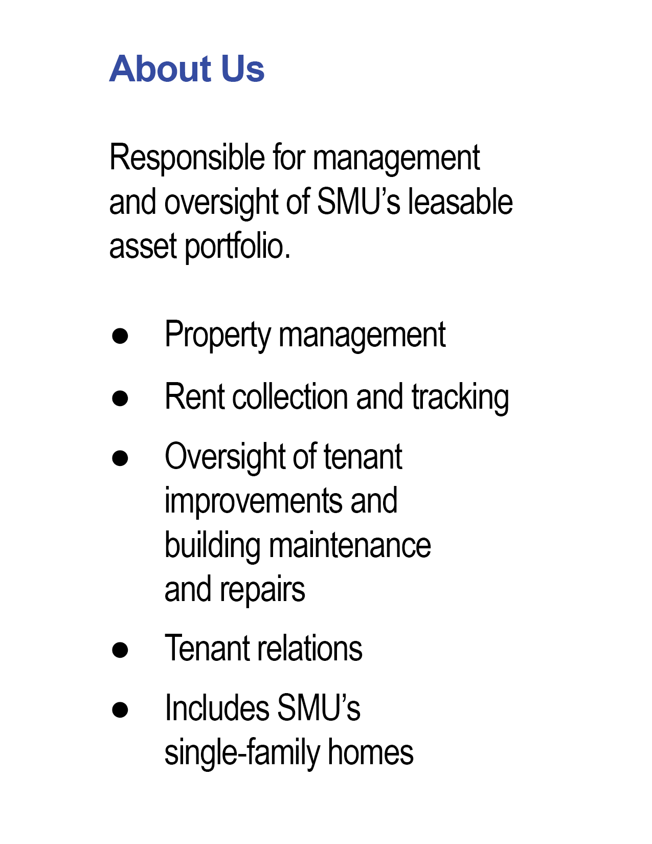 About Us - Property Management information