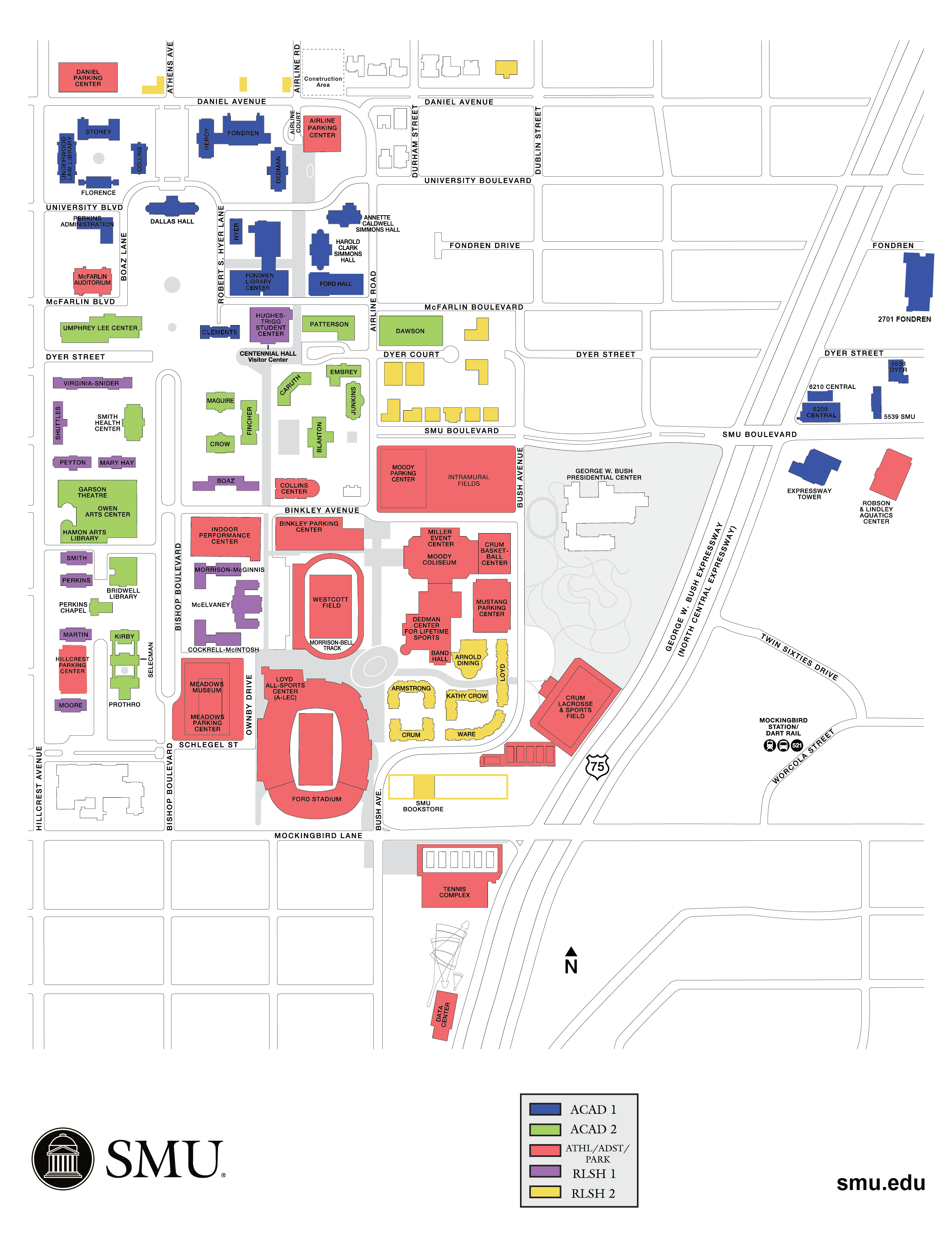 Southern Methodist University Campus Map