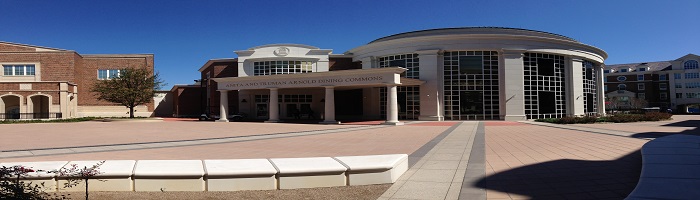 Picture of the exterior of the Anita and Truman Arnold Dining Commons