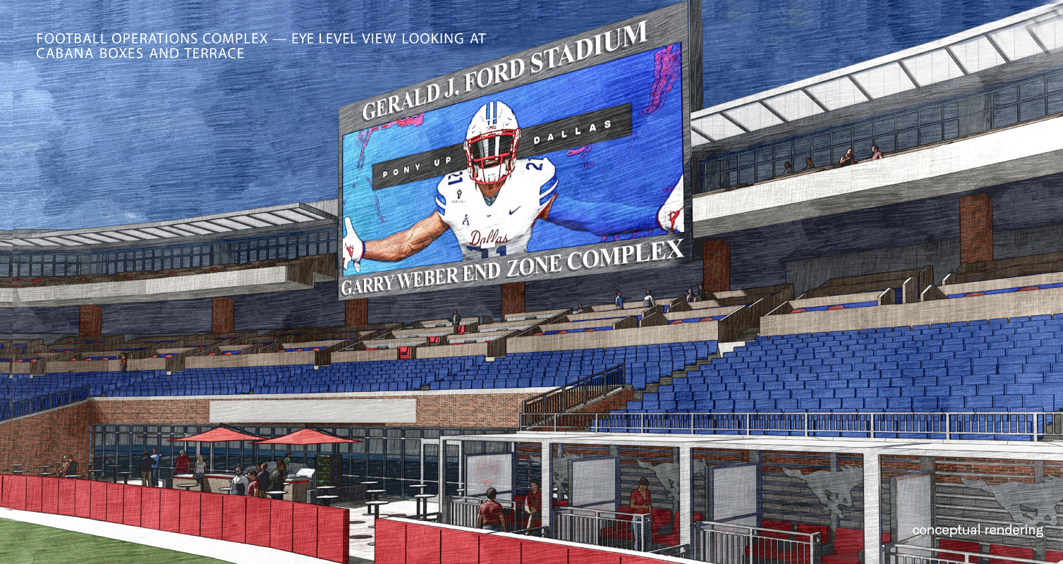 Rendering of the new Weber End Zone Complex