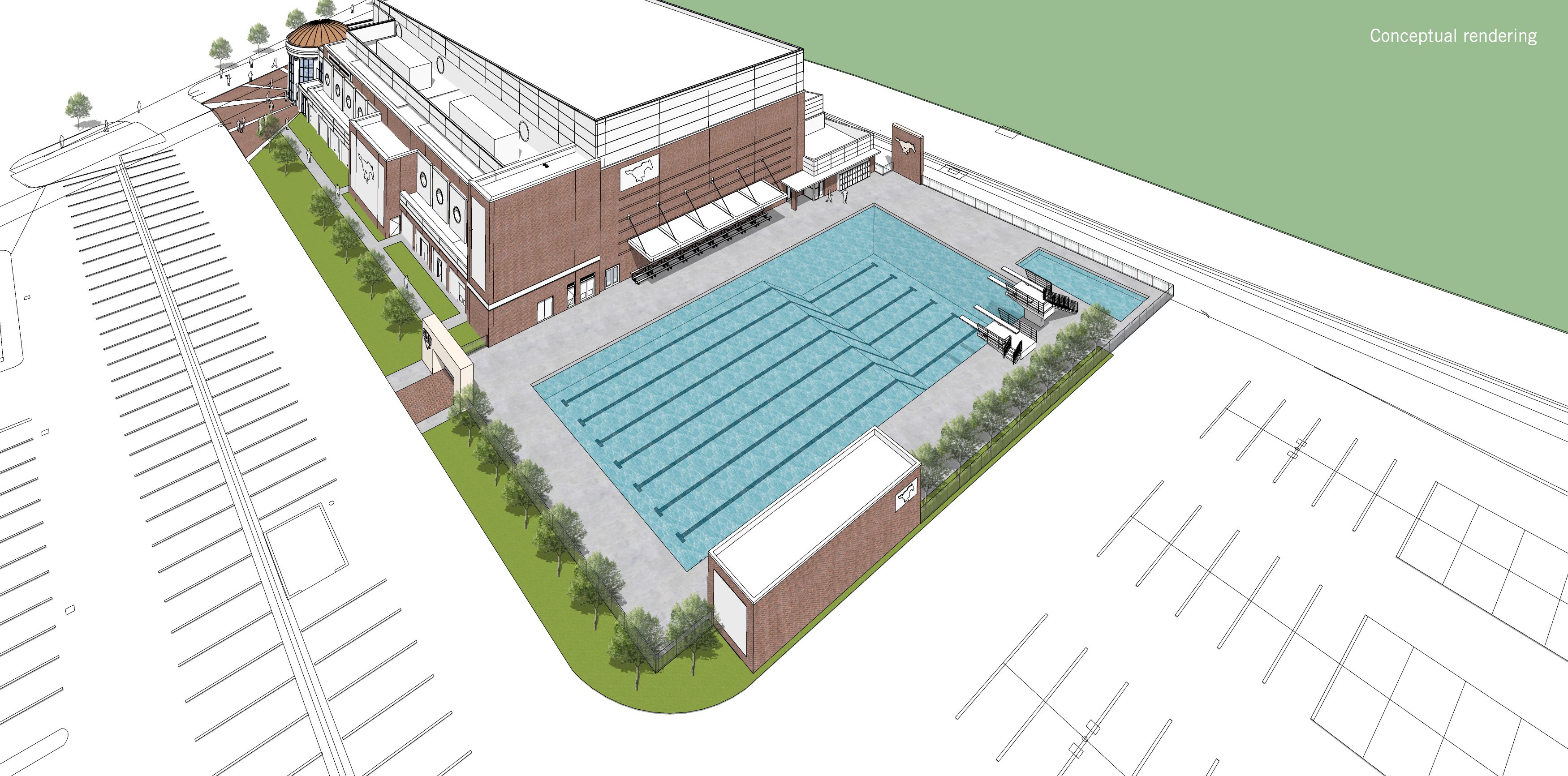 Conceptual rendering of outdoor pool