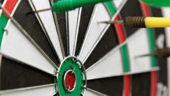 photo of a dartboard