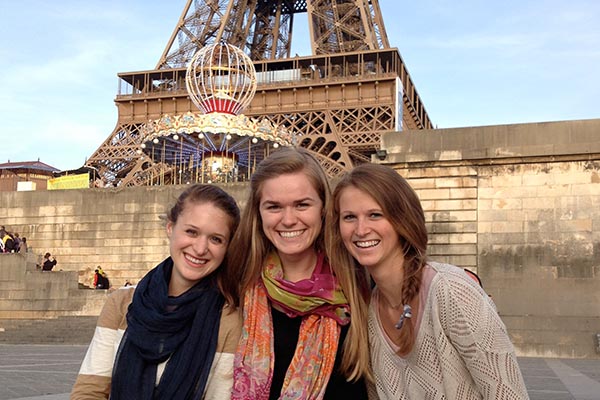 Three girls in Paris.