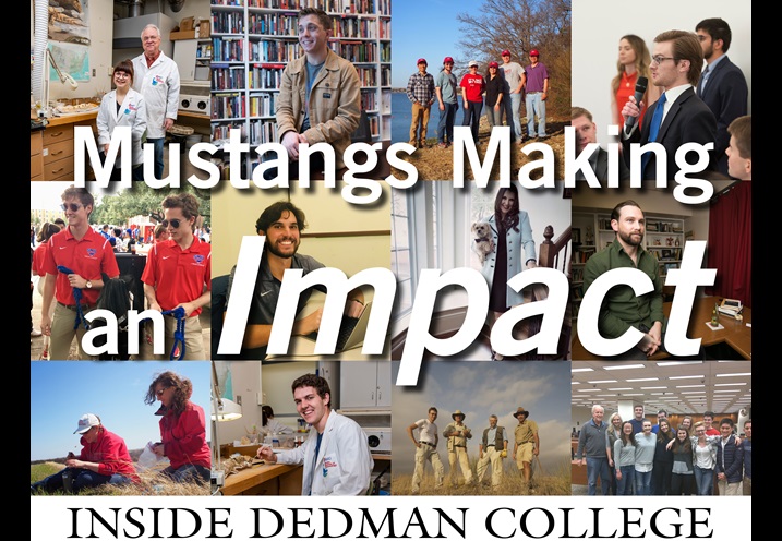 Inside Dedman College banner image with student profiles