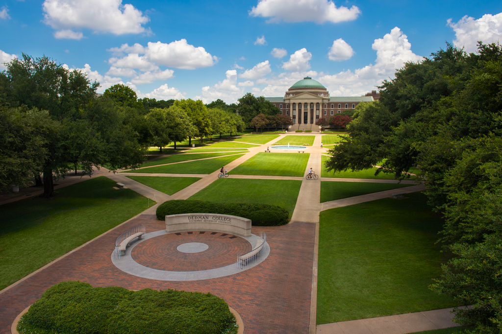 Dallas Hall lawn arial view