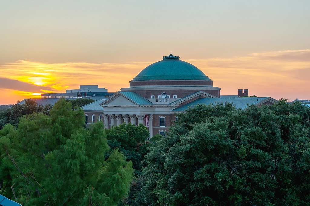 Sunset over Dallas Hall