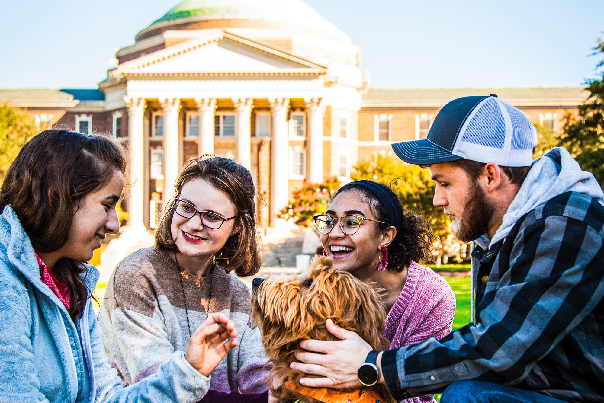 Students gathered on the quad