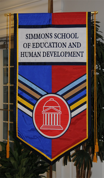 Gonfalon of Simmons School of Education and Human Development