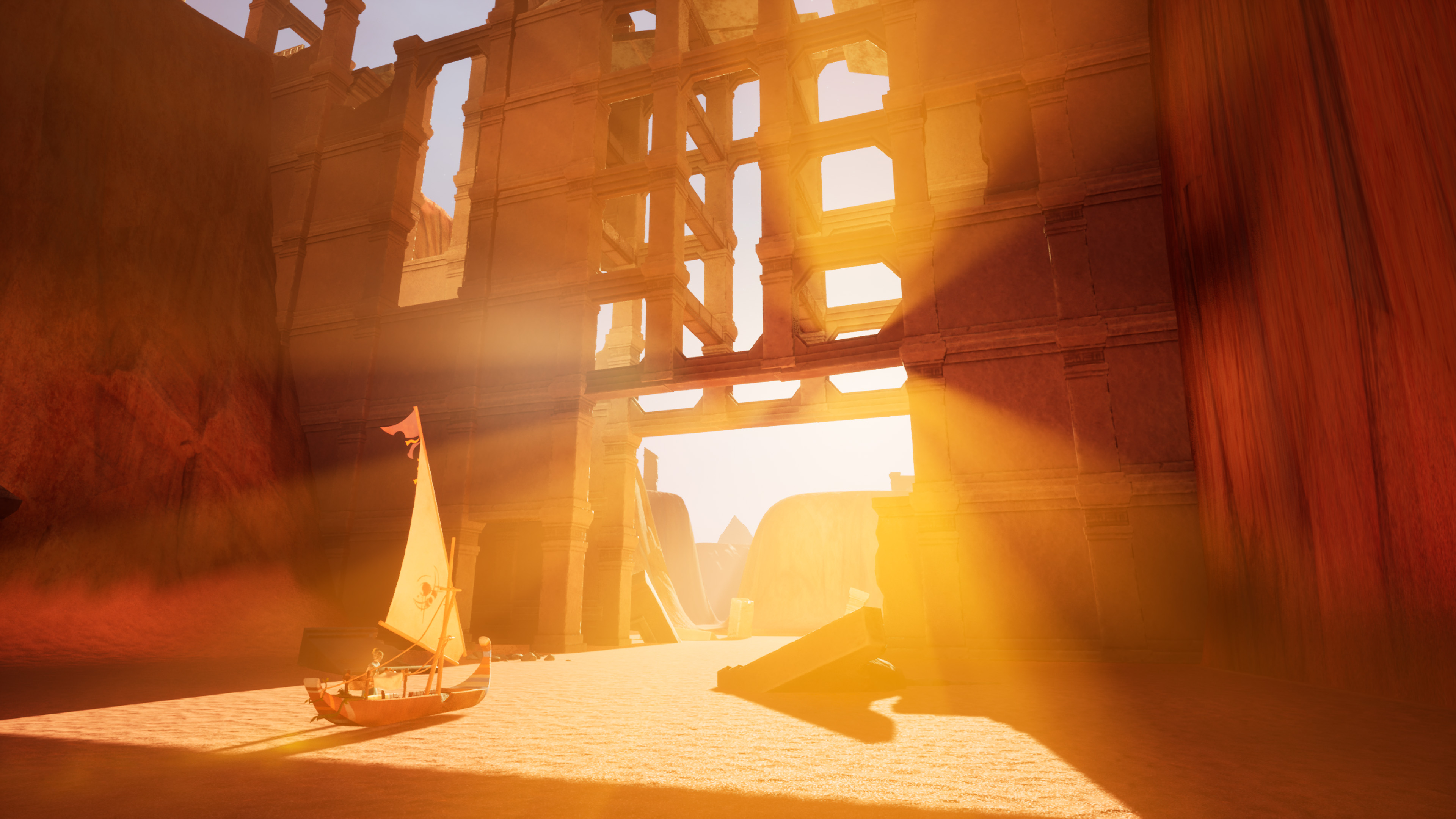 Light of Alariya Screenshot: Ship in Sunlight