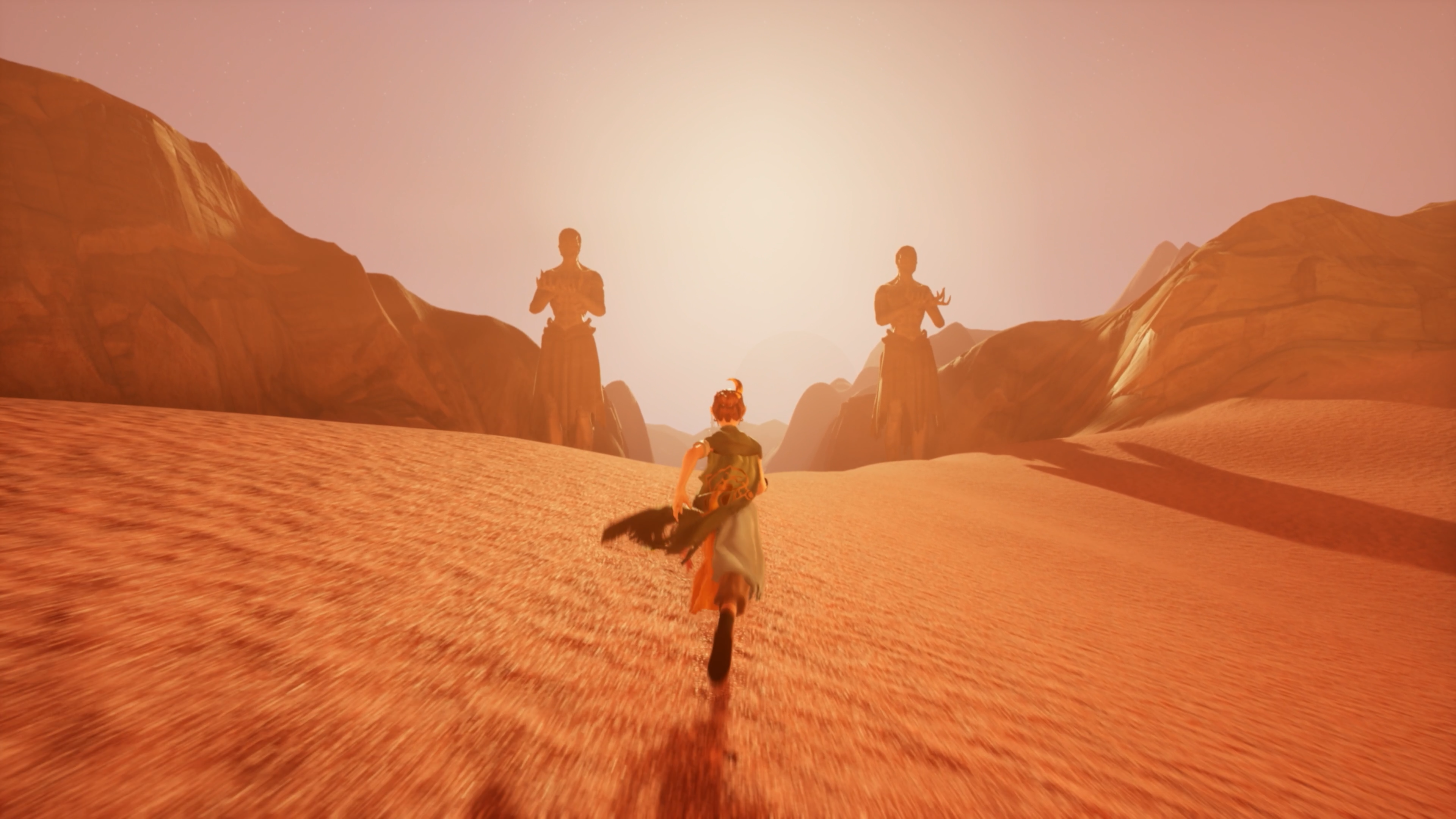 Light of Alariya Screenshot: Main Character Running in Desert