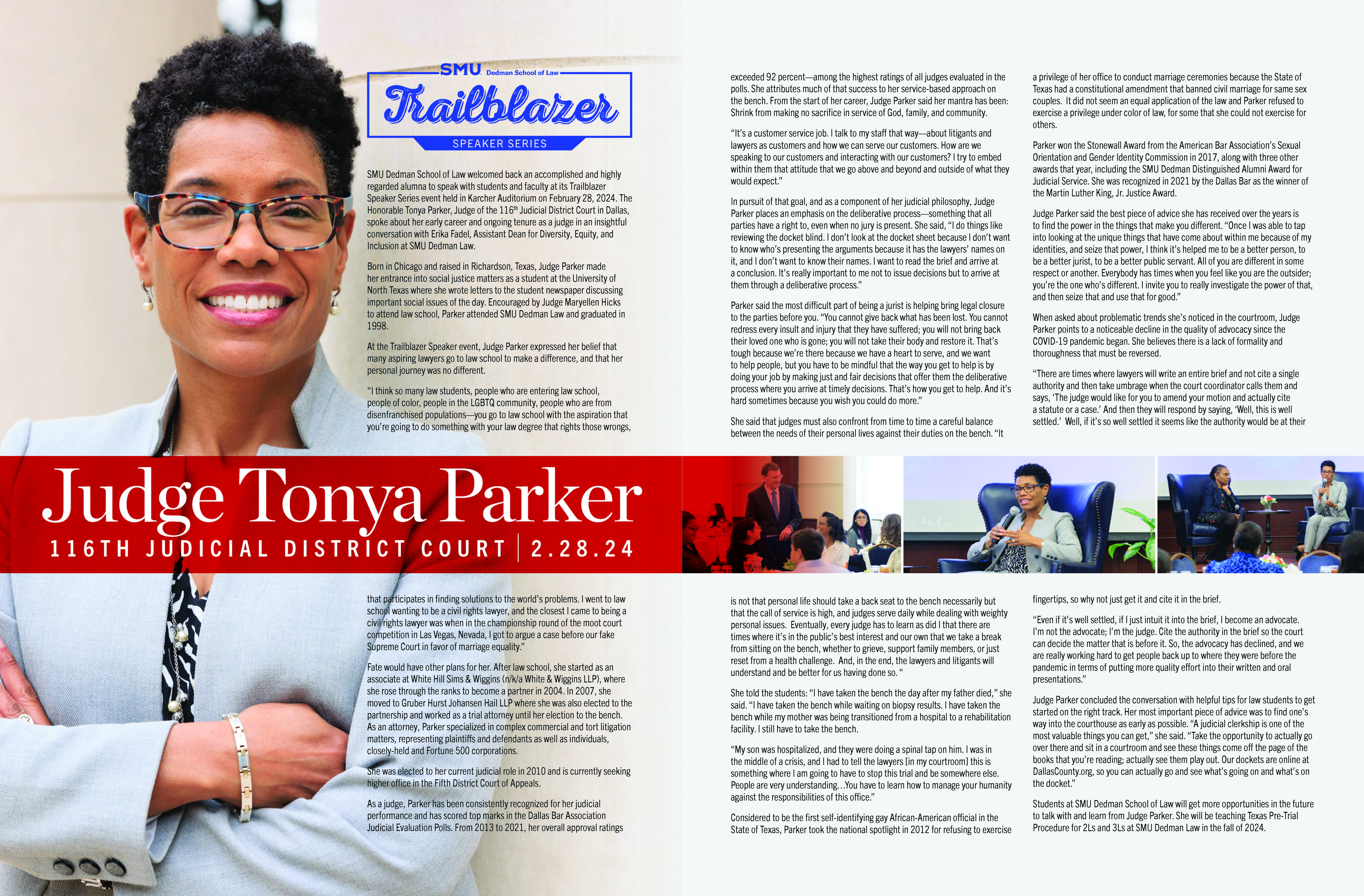 Judge Tonya Parker Trailblazer Speaker Series SMU Dedman School of Law