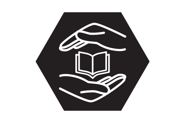 icon of hands holding a book
