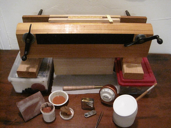 tools and equipment used for gilding books