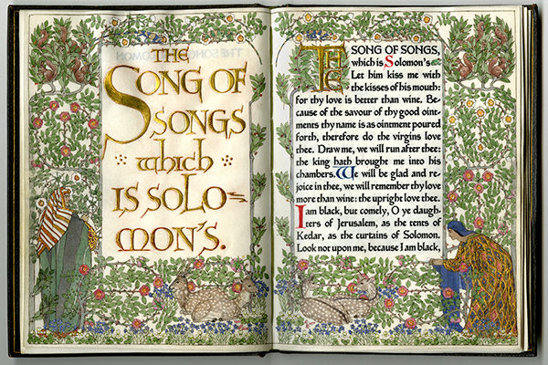 illuminated manuscript of the Bible's  Song of Solomon