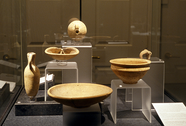 A collection of ancient pottery