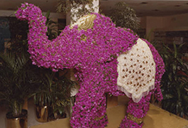 Elephant flower sculpture