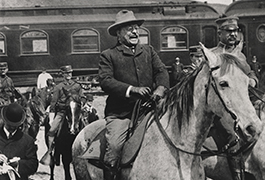  [President Theodore Roosevelt Being Escorted into Yellowstone National Park by Park Superintendent, Major John Pitcher]