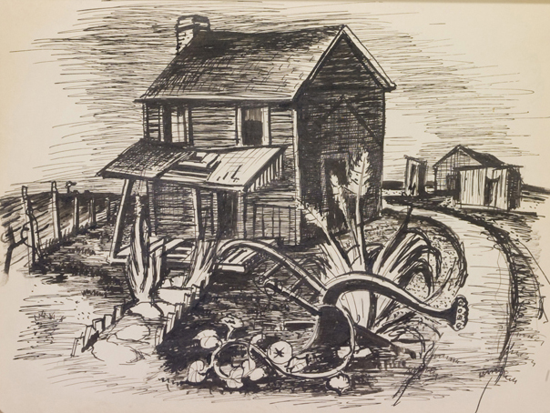 Cabin from Sketchbook 01, 1937