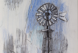 A windmill from Sketchbook 121, 1972-1974