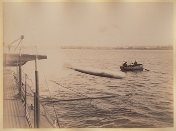[Cushing's Experiments with torpedoes], ca. 1890