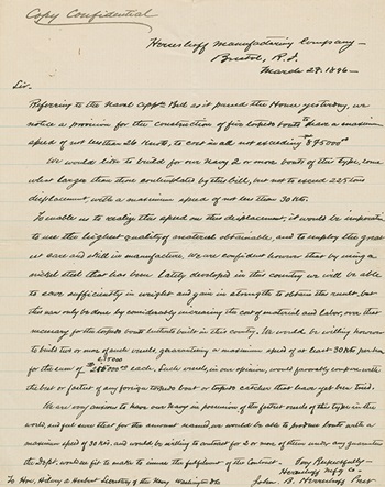 [Letter to George Converse from John Herreshoff]