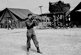 Melvin Shaffer with Cine Special, 8th Evacuation Hospital Italy, 1944