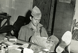 Melvin Shaffer between assignments, Naples, 1944