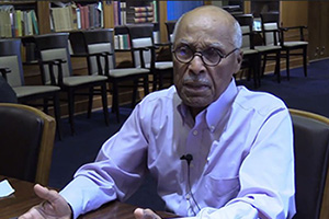 Reverend Zan Wesley Holmes is interviewed for an oral history project.