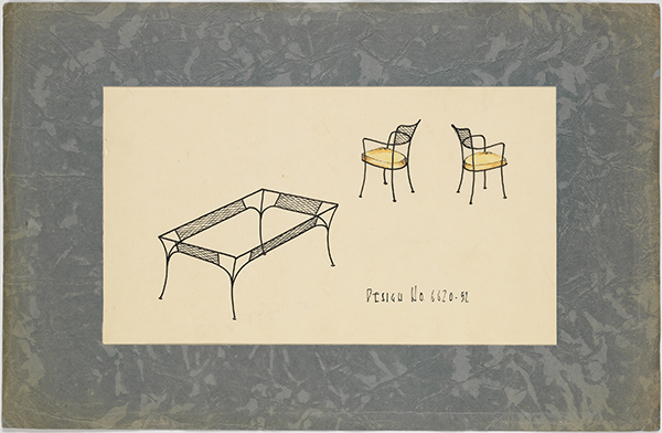 [Modern Rectangular Patio Table and Chair Set with Mesh Motif], 1952