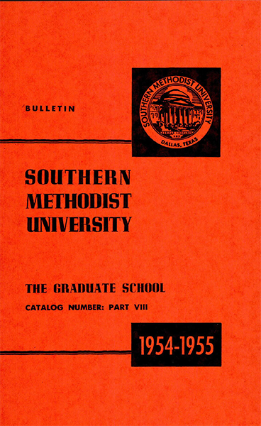 [Cover, 1954-55 SMU Graduate Course Catalog]