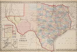 Colton's New Map of the State of Texas, 1859, by J.H. Colton & Co.