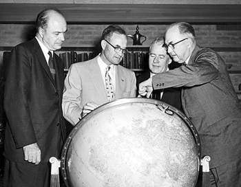 [GSI founders (left to right) J. Erik Jonsson, Cecil H. Green, Eugene McDermott and J.C. Karcher]