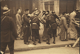 [Chinese Civilians with Japanese Soldiers at Checkpoint]