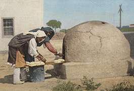 Pueblo women making bread, New Mexico, 1907