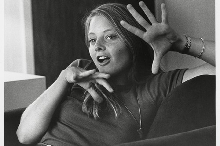 black and white image of Jodie Foster