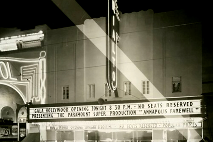 black and white photograph of theater