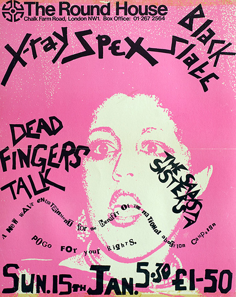 Pink X-Ray Spex poster with image of Poly Styrene