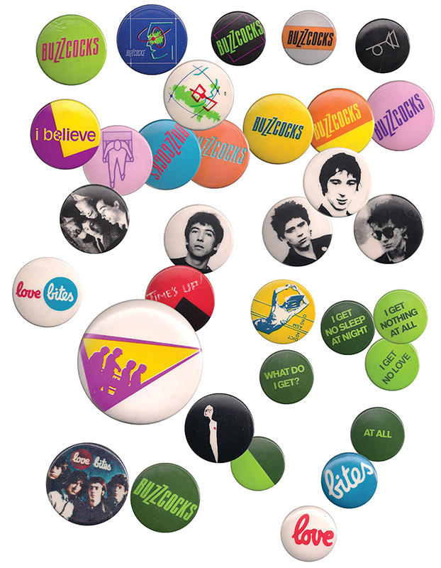 Assortment of several Buzzcocks pins