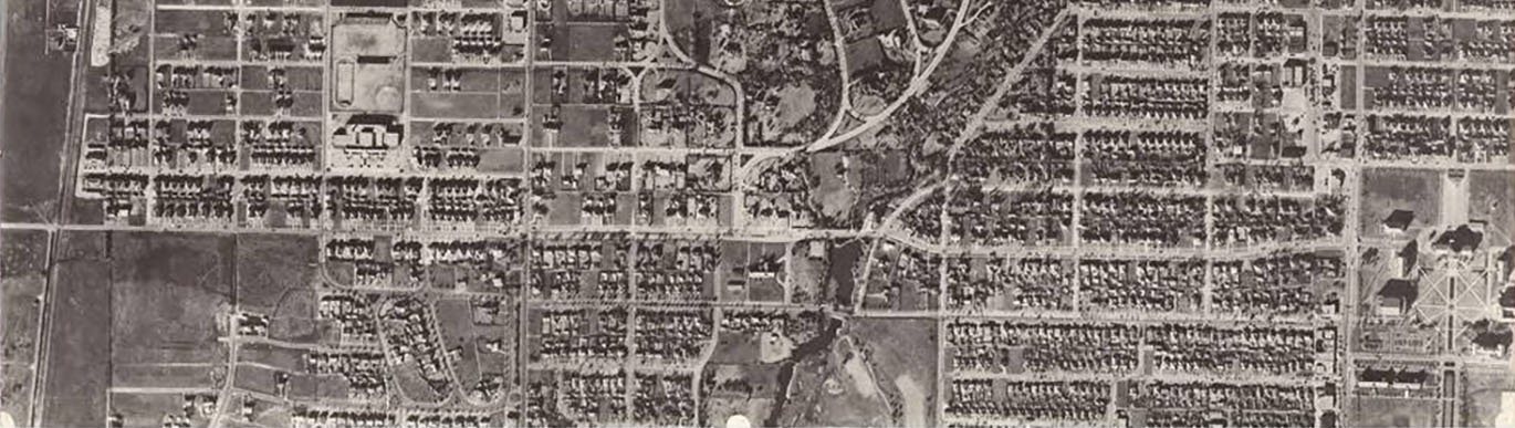 Aerial photo of University Park circa 1940