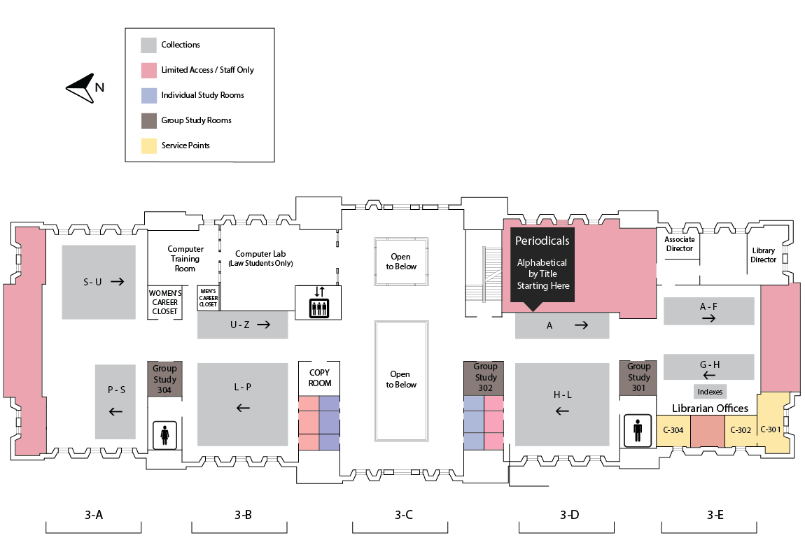 Underwood Law Library - 3rd floor map