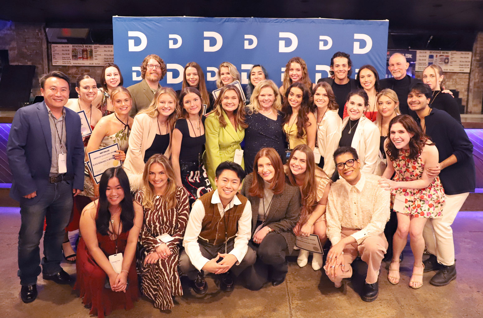 Advertising students attended the Dallas ADDY Awards earlier this year, where they won 26 awards.