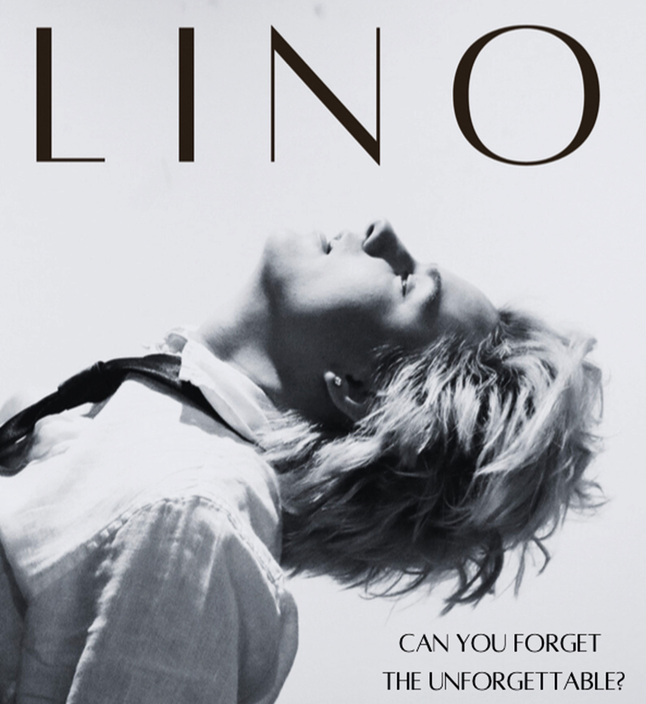 Black and white promotional poster for SMU students' one-person show, "LINO."