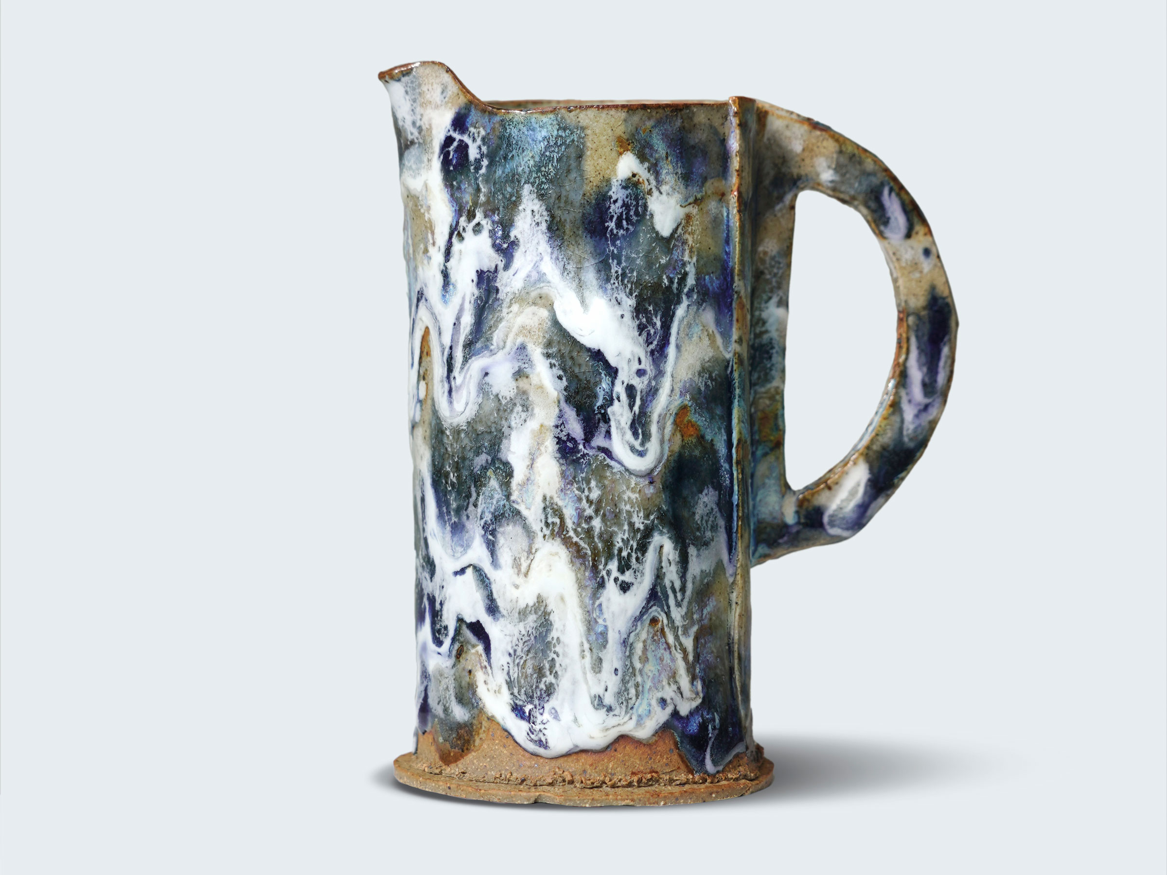 A ceramic pitcher featured in Brian Molanphy's solo exhibition.