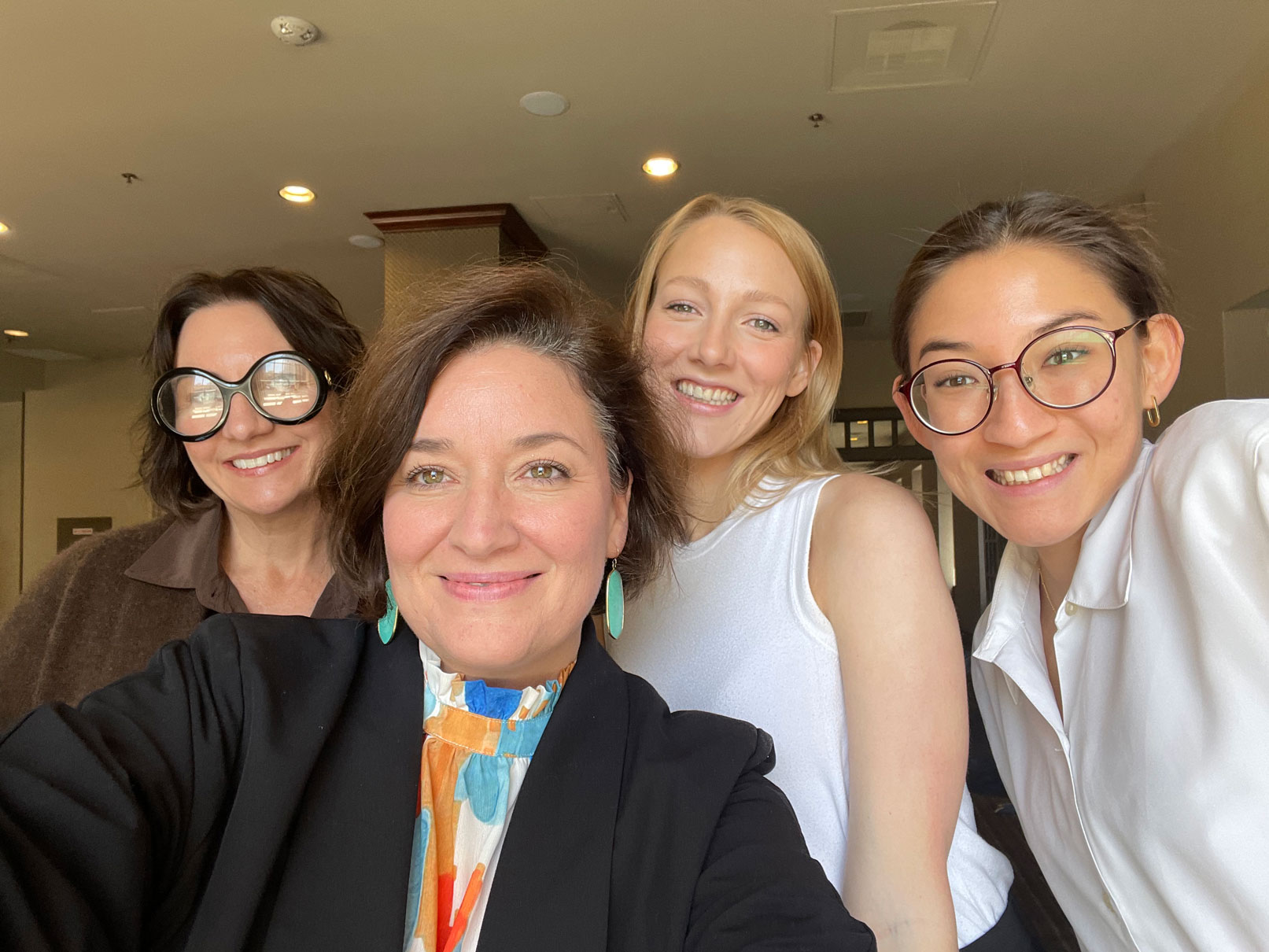 Professors Jenny Davis and Jacqueline Fellows with Daily Campus Chief Copy and Photo editor Emma McCrae and Daily Campus Podcast Producer Simone Melvin at TIPA 