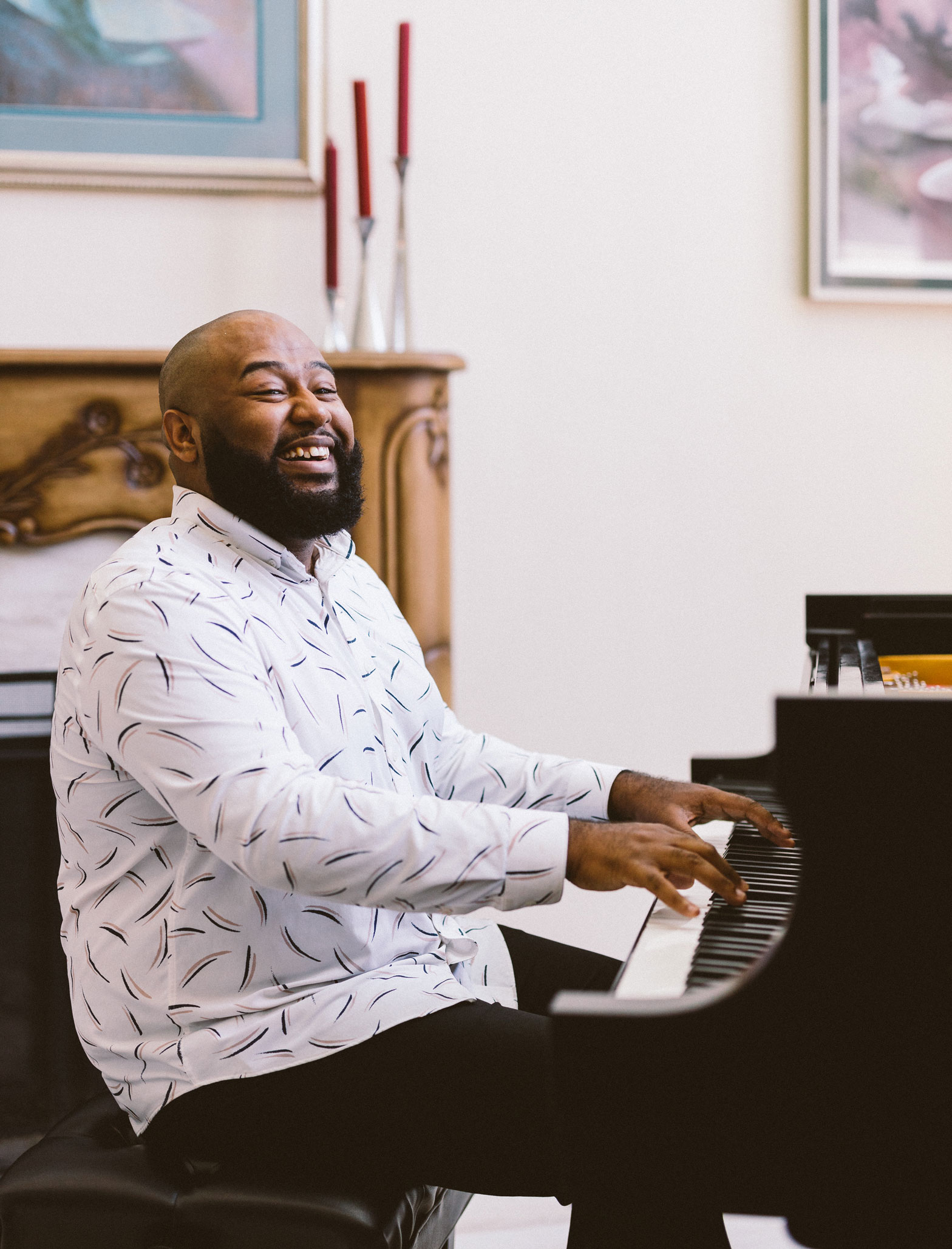 Performer's Diploma student Lewis Warren Jr. plays the piano
